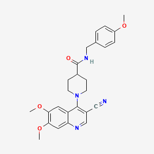 molecular formula C26H28N4O4 B2404376 2-{4-[(3,4-Dimethoxyphenyl)sulfonyl]-1,4-diazepan-1-yl}[1,3]thiazolo[5,4-b]pyridine CAS No. 1226428-83-6