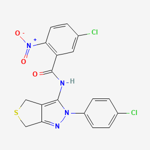 5-chloro-N-(2-(4-chlorophenyl)-4,6-dihydro-2H-thieno[3,4-c]pyrazol-3-yl)-2-nitrobenzamide