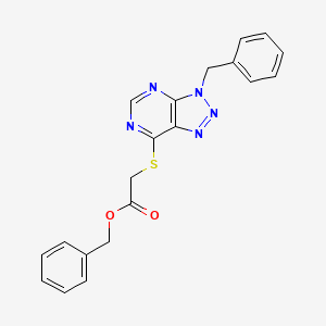 benzyl 2-((3-benzyl-3H-[1,2,3]triazolo[4,5-d]pyrimidin-7-yl)thio)acetate