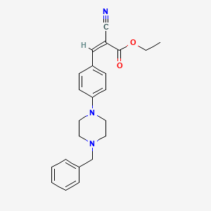 molecular formula C23H25N3O2 B2404393 (Z)-乙基 3-(4-(4-苄基哌嗪-1-基)苯基)-2-氰基丙烯酸酯 CAS No. 325694-73-3