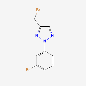 molecular formula C9H7Br2N3 B2404394 4-(溴甲基)-2-(3-溴苯基)三唑 CAS No. 2416236-46-7