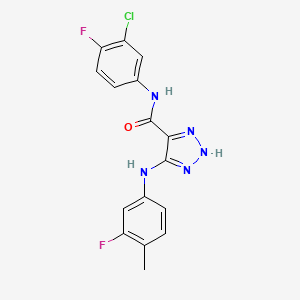 N-(3-chloro-4-fluorophenyl)-5-[(3-fluoro-4-methylphenyl)amino]-1H-1,2,3-triazole-4-carboxamide