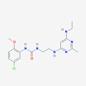 molecular formula C17H23ClN6O2 B2404407 1-(5-Chloro-2-methoxyphenyl)-3-(2-((6-(ethylamino)-2-methylpyrimidin-4-yl)amino)ethyl)urea CAS No. 1207004-32-7