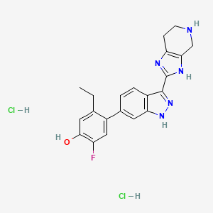 5-ethyl-2-fluoro-4-[3-(4,5,6,7-tetrahydro-3H-imidazo[4,5-c]pyridin-2-yl)-1H-indazol-6-yl]phenol;dihydrochloride
