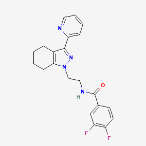 molecular formula C21H20F2N4O B2404421 3,4-difluoro-N-(2-(3-(pyridin-2-yl)-4,5,6,7-tetrahydro-1H-indazol-1-yl)ethyl)benzamide CAS No. 1797293-68-5