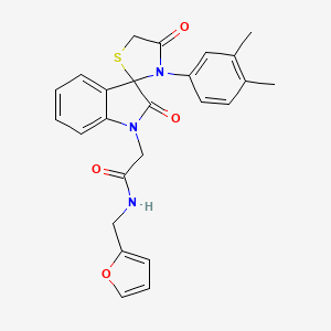 molecular formula C25H23N3O4S B2404424 2-(3'-(3,4-二甲苯基)-2,4'-二氧代螺[吲哚啉-3,2'-噻唑烷]-1-基)-N-(呋喃-2-基甲基)乙酰胺 CAS No. 894557-11-0