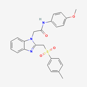 molecular formula C24H23N3O4S B2404428 N-(4-methoxyphenyl)-2-(2-{[(4-methylphenyl)sulfonyl]methyl}-1H-1,3-benzimidazol-1-yl)acetamide CAS No. 339100-19-5