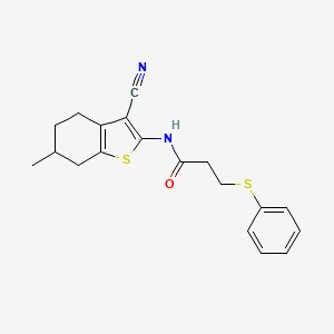 N-(3-cyano-6-methyl-4,5,6,7-tetrahydrobenzo[b]thiophen-2-yl)-3-(phenylthio)propanamide