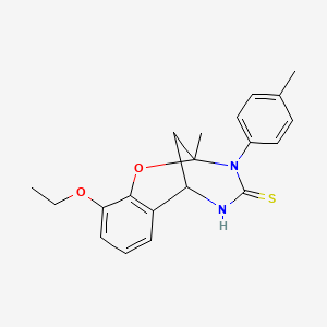 10-ethoxy-2-methyl-3-(4-methylphenyl)-2,3,5,6-tetrahydro-4H-2,6-methano-1,3,5-benzoxadiazocine-4-thione
