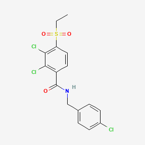 molecular formula C16H14Cl3NO3S B2404456 2,3-dichloro-N-(4-chlorobenzyl)-4-(ethylsulfonyl)benzenecarboxamide CAS No. 338391-81-4