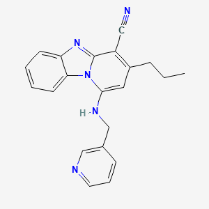 molecular formula C21H19N5 B2404457 3-Propyl-1-[(pyridin-3-ylmethyl)amino]pyrido[1,2-a]benzimidazole-4-carbonitrile CAS No. 612522-91-5
