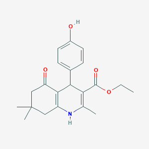 molecular formula C21H25NO4 B2404460 Ethyl 4-(4-hydroxyphenyl)-2,7,7-trimethyl-5-oxo-1,4,5,6,7,8-hexahydroquinoline-3-carboxylate CAS No. 292852-47-2