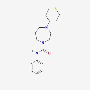 molecular formula C18H27N3OS B2404468 4-(tetrahydro-2H-thiopyran-4-yl)-N-(p-tolyl)-1,4-diazepane-1-carboxamide CAS No. 2034209-50-0