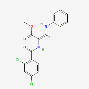 molecular formula C17H14Cl2N2O3 B2404469 Methyl 3-anilino-2-[(2,4-dichlorobenzoyl)amino]acrylate CAS No. 1164508-13-7
