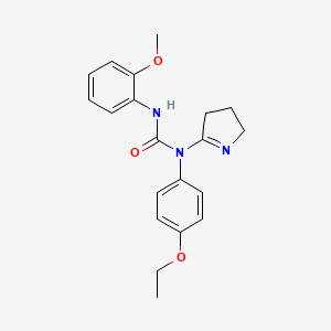 molecular formula C20H23N3O3 B2404470 1-(3,4-dihydro-2H-pyrrol-5-yl)-1-(4-ethoxyphenyl)-3-(2-methoxyphenyl)urea CAS No. 886902-39-2