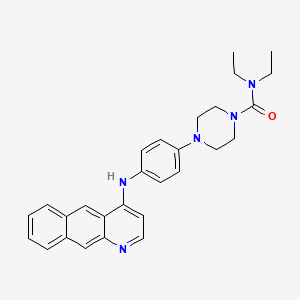 molecular formula C28H31N5O B2404474 4-[4-(benzo[g]quinolin-4-ylamino)phenyl]-N,N-diethylpiperazine-1-carboxamide CAS No. 34812-69-6