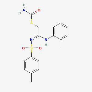 (Z)-S-(2-(o-tolylamino)-2-(tosylimino)ethyl) carbamothioate