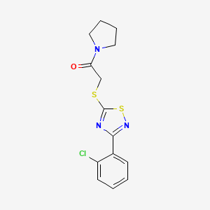 molecular formula C14H14ClN3OS2 B2404489 2-[[3-(2-Chlorophenyl)-1,2,4-thiadiazol-5-yl]sulfanyl]-1-pyrrolidin-1-ylethanone CAS No. 864918-98-9