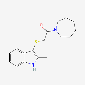 molecular formula C17H22N2OS B2404490 1-(azepan-1-yl)-2-((2-methyl-1H-indol-3-yl)thio)ethanone CAS No. 536701-69-6