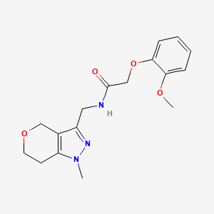 molecular formula C17H21N3O4 B2404498 2-(2-甲氧基苯氧基)-N-((1-甲基-1,4,6,7-四氢吡喃并[4,3-c]吡唑-3-基)甲基)乙酰胺 CAS No. 1797681-56-1