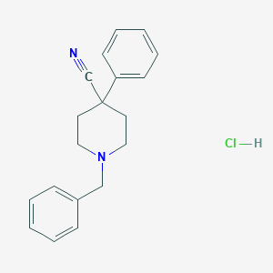 molecular formula C19H21ClN2 B024045 1-Benzyl-4-cyano-4-phenylpiperidine Hydrochloride CAS No. 71258-18-9