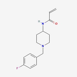molecular formula C15H19FN2O B2404505 N-[1-[(4-Fluorophenyl)methyl]piperidin-4-yl]prop-2-enamide CAS No. 2188360-09-8
