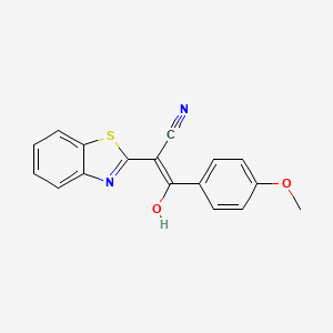 molecular formula C17H12N2O2S B2404536 (Z)-2-(benzo[d]thiazol-2-yl)-3-hydroxy-3-(4-methoxyphenyl)acrylonitrile CAS No. 301312-82-3
