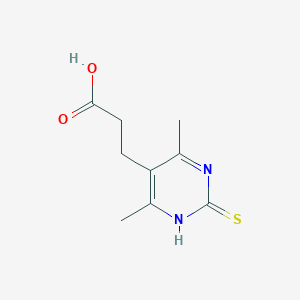 molecular formula C9H12N2O2S B2404537 3-(2-Mercapto-4,6-dimethylpyrimidin-5-yl)propanoic acid CAS No. 847744-19-8