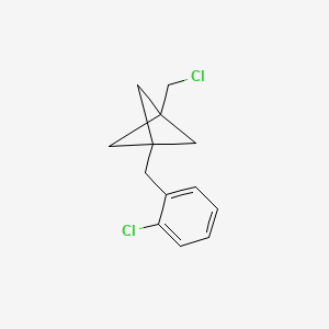 molecular formula C13H14Cl2 B2404538 1-(Chloromethyl)-3-[(2-chlorophenyl)methyl]bicyclo[1.1.1]pentane CAS No. 2287309-80-0