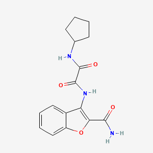 molecular formula C16H17N3O4 B2404541 N1-(2-carbamoylbenzofuran-3-yl)-N2-cyclopentyloxalamide CAS No. 899950-82-4
