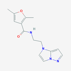 molecular formula C14H16N4O2 B2404542 N-(2-(1H-imidazo[1,2-b]pyrazol-1-yl)ethyl)-2,5-dimethylfuran-3-carboxamide CAS No. 1795085-62-9