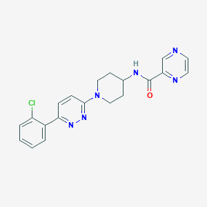 molecular formula C20H19ClN6O B2404543 N-{1-[6-(2-氯苯基)吡啶-3-基]哌啶-4-基}吡嗪-2-甲酰胺 CAS No. 1396768-15-2