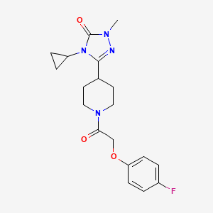 molecular formula C19H23FN4O3 B2404544 4-cyclopropyl-3-(1-(2-(4-fluorophenoxy)acetyl)piperidin-4-yl)-1-methyl-1H-1,2,4-triazol-5(4H)-one CAS No. 1797583-79-9