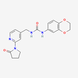 1-(2,3-Dihydrobenzo[b][1,4]dioxin-6-yl)-3-((2-(2-oxopyrrolidin-1-yl)pyridin-4-yl)methyl)urea