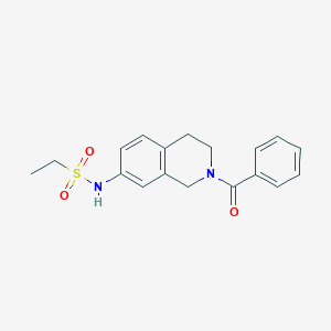 molecular formula C18H20N2O3S B2404584 N-(2-benzoyl-1,2,3,4-tetrahydroisoquinolin-7-yl)ethanesulfonamide CAS No. 955716-96-8