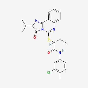molecular formula C24H25ClN4O2S B2404593 N-(3-chloro-4-methylphenyl)-2-((2-isopropyl-3-oxo-2,3-dihydroimidazo[1,2-c]quinazolin-5-yl)thio)butanamide CAS No. 1053085-53-2