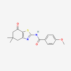 molecular formula C17H18N2O3S B2404596 N-(5,5-dimethyl-7-oxo-4,5,6,7-tetrahydro-1,3-benzothiazol-2-yl)-4-methoxybenzamide CAS No. 325986-90-1