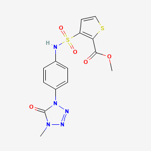 methyl 3-(N-(4-(4-methyl-5-oxo-4,5-dihydro-1H-tetrazol-1-yl)phenyl)sulfamoyl)thiophene-2-carboxylate