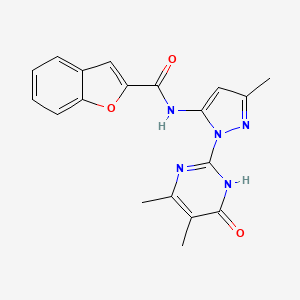 N-(1-(4,5-dimethyl-6-oxo-1,6-dihydropyrimidin-2-yl)-3-methyl-1H-pyrazol-5-yl)benzofuran-2-carboxamide