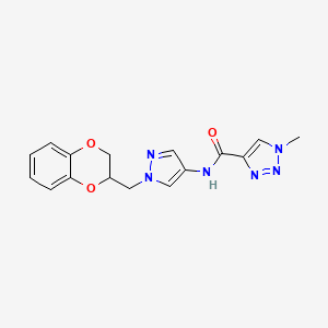 N-(1-((2,3-dihydrobenzo[b][1,4]dioxin-2-yl)methyl)-1H-pyrazol-4-yl)-1-methyl-1H-1,2,3-triazole-4-carboxamide