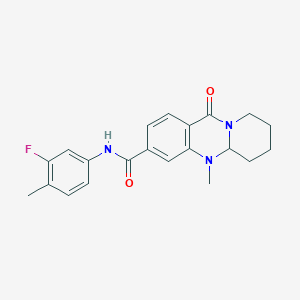 N-(3-fluoro-4-methylphenyl)-5-methyl-11-oxo-5,6,7,8,9,11-hexahydro-5aH-pyrido[2,1-b]quinazoline-3-carboxamide