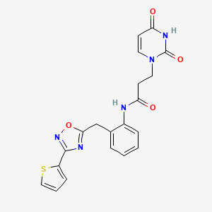 3-(2,4-dioxo-3,4-dihydropyrimidin-1(2H)-yl)-N-(2-((3-(thiophen-2-yl)-1,2,4-oxadiazol-5-yl)methyl)phenyl)propanamide