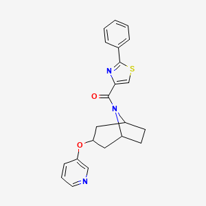 (2-phenylthiazol-4-yl)((1R,5S)-3-(pyridin-3-yloxy)-8-azabicyclo[3.2.1]octan-8-yl)methanone