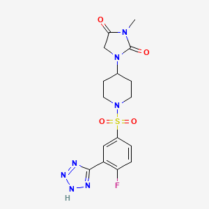 1-(1-((4-fluoro-3-(1H-tetrazol-5-yl)phenyl)sulfonyl)piperidin-4-yl)-3-methylimidazolidine-2,4-dione