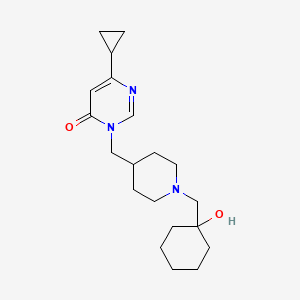 6-Cyclopropyl-3-({1-[(1-hydroxycyclohexyl)methyl]piperidin-4-yl}methyl)-3,4-dihydropyrimidin-4-one