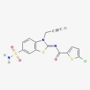 5-chloro-N-(3-prop-2-ynyl-6-sulfamoyl-1,3-benzothiazol-2-ylidene)thiophene-2-carboxamide