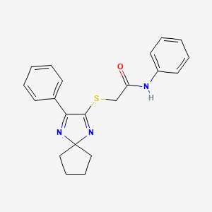 N-phenyl-2-[(3-phenyl-1,4-diazaspiro[4.4]nona-1,3-dien-2-yl)sulfanyl]acetamide