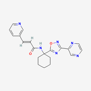 (E)-N-(1-(3-(pyrazin-2-yl)-1,2,4-oxadiazol-5-yl)cyclohexyl)-3-(pyridin-3-yl)acrylamide