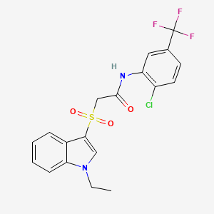 N-[2-chloro-5-(trifluoromethyl)phenyl]-2-(1-ethylindol-3-yl)sulfonylacetamide