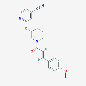 (E)-2-((1-(3-(4-methoxyphenyl)acryloyl)piperidin-3-yl)oxy)isonicotinonitrile